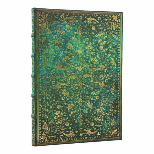 Emerald Flower Grande Lined Hardcover Journal, 128pg, 120GSM, Marsh's Library by Paperblanks (Nature's Grace)
