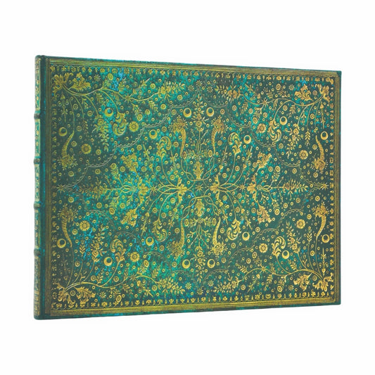 Emerald Flower Guest Book Lined Hardcover Guest Book, 144pg, 120GSM, Marsh's Library by Paperblanks (Nature's Grace)