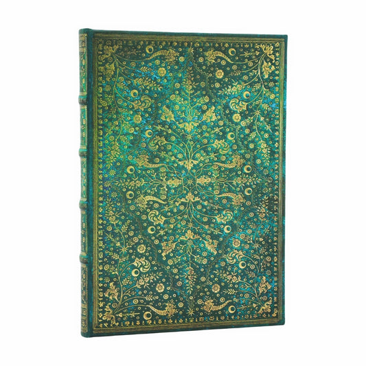 Emerald Flower Midi Lined Hardcover Journal, 144pg, 120GSM, Marsh's Library by Paperblanks (Nature's Grace)